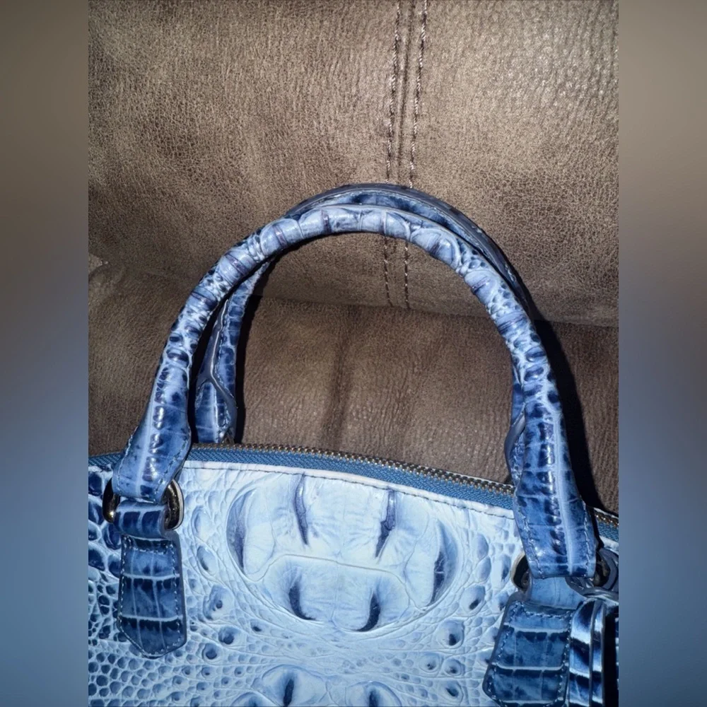 Brahmin Blue Crocodile Embossed Satchel - Picture 3 of 8